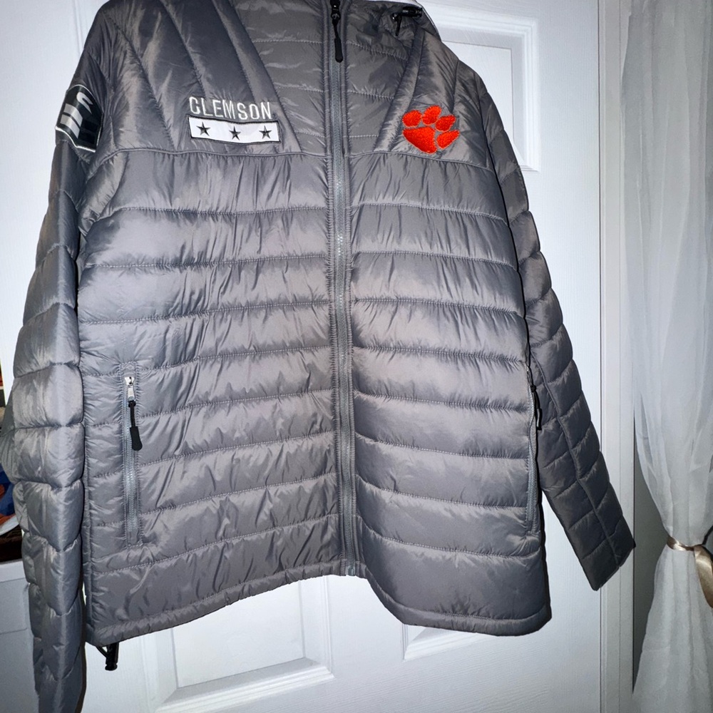 Clemson Gray Puffer Jacket